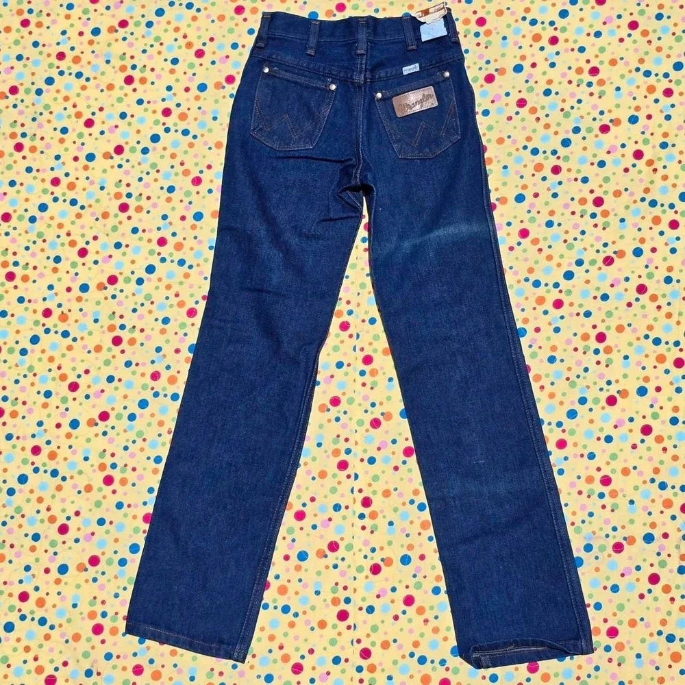 Wranglers Western Leather 26x30 100% Ring Spun Cotton '90s Denim Blue Jeans NWT